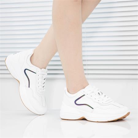 Giày thể thao nữ MWC - 0531 Giày Thể Thao Nữ,Sneaker Da Siêu Êm Chân Đế Độn 4CM Hot Trend