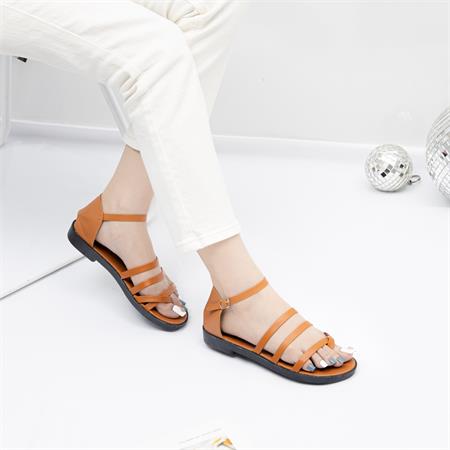 Giày Sandal Nữ MWC - 2585 Sandal Xỏ Ngón Quai Ngang Mảnh Cách Điệu Đế Bệt Phối Khóa Cực Thời Trang