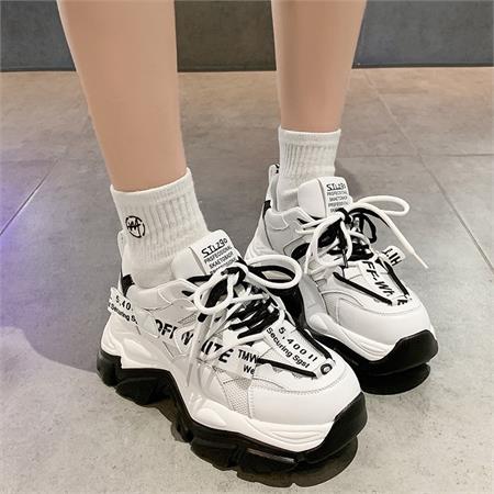 Giày thể thao nữ MWC - 0684 Giày Thể Thao Nữ Phối Màu Siêu Cute,Sneaker Êm Chân Đế Độn 5CM Hot Trend