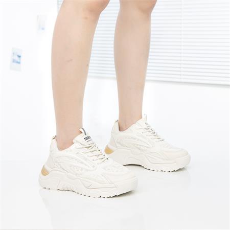 Giày thể thao nữ MWC - 0695 Giày Thể Thao Nữ Đế Độn Siêu Cute,Sneaker Phối Vải Êm Chân Hot Trend