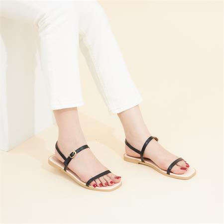  Giày Sandal Nữ MWC - 2898 Giày Sandal Quai Ngang Mảnh Đế Bằng,Giày Sandal Phối Viền Màu Thời Trang Sang Chảnh