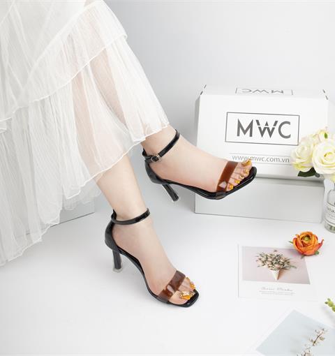Giày Sandal Cao Gót MWC -  3910 Sandal Cao Gót Quai Trong Gót Trong Cách Điệu Phối Quai Hậu Thời Trang 