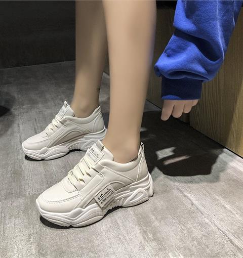 Giày thể thao nữ MWC - 0445 Giày Thể Thao Nữ Siêu Cute,Sneaker Da Siêu Êm Chân Đế Độn 4cm Hot Trend