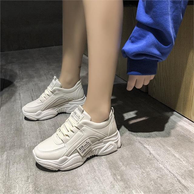 Giày thể thao nữ MWC - 0445 Giày Thể Thao Nữ Siêu Cute,Sneaker Da Siêu Êm Chân Đế Độn 4cm Hot Trend