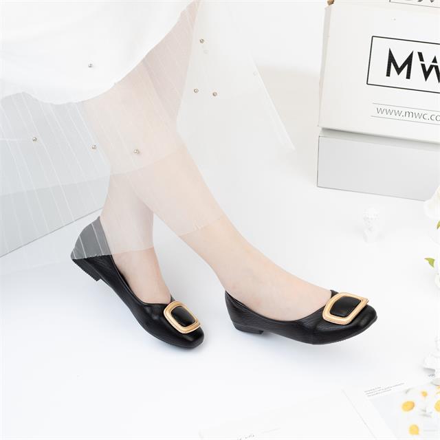 Giày Búp Bê MWC - 2182 Giày Búp Bê Da Trơn Mũi Tròn Đính Khóa Sang Trọng Thời Trang