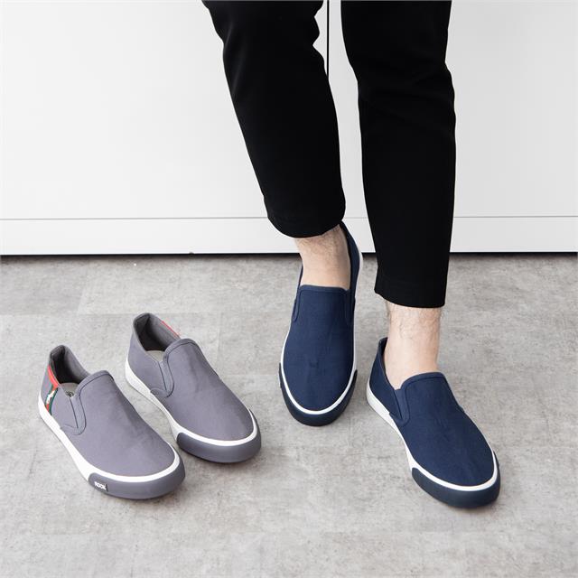 Giày Slipon nam MWC - 6060 Giày Slipon Vải Mềm Phối Sọc Thể Thao Thời Trang