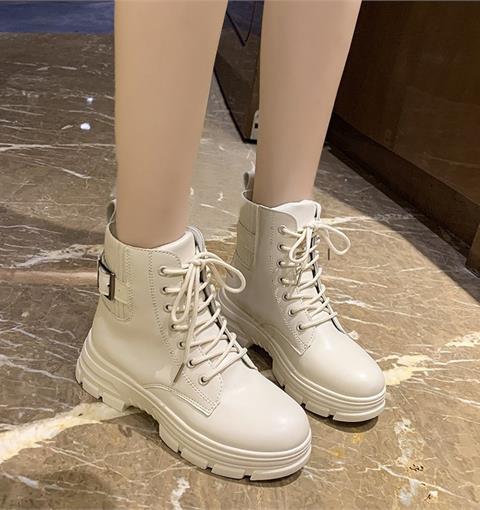 Giày thể thao nữ MWC - 0559 Giày Thể Thao Nữ Cổ Cao Phối Vải,Sneaker Da Siêu Êm Chân Hot Trend