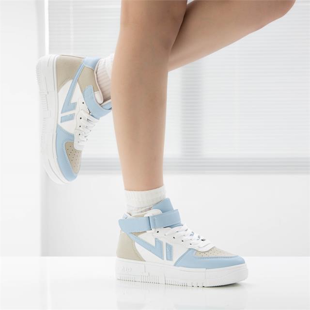Giày thể thao nữ MWC - 0597 Giày Thể Thao Nữ Cổ Cao Phối Màu In Họa Tiết Siêu Cute,Sneaker Da Siêu Êm Chân Hot Trend