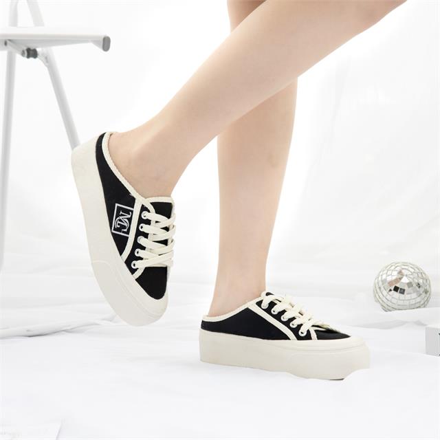 Giày thể thao nữ MWC - 0609 Giày Sục Thể Thao Nữ Đế Cao Phối Viền Màu In Họa Tiết Siêu Cute,Sneaker Êm Chân Đế Bằng Hot Trend