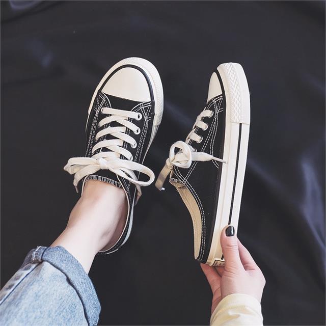 Giày thể thao nữ MWC - 0614 Giày Sục Thể Thao Nữ Phối Vải, Sneaker Siêu Êm Chân Đế Bằng 2CM Cá Tính