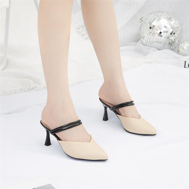 Giày cao gót MWC - 4266 Cao Gót Nữ Mũi Nhọn Phối Quai Hậu 2 trong 1 Kiểu Dáng Thời Trang