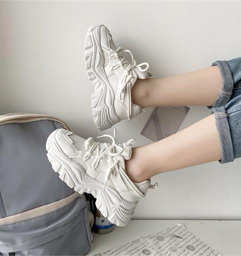 Giày thể thao nữ MWC - 0643 Giày Thể Thao Nữ Siêu Cute,Sneaker Da Siêu Êm Chân Đế Độn 4cm Hot Trend