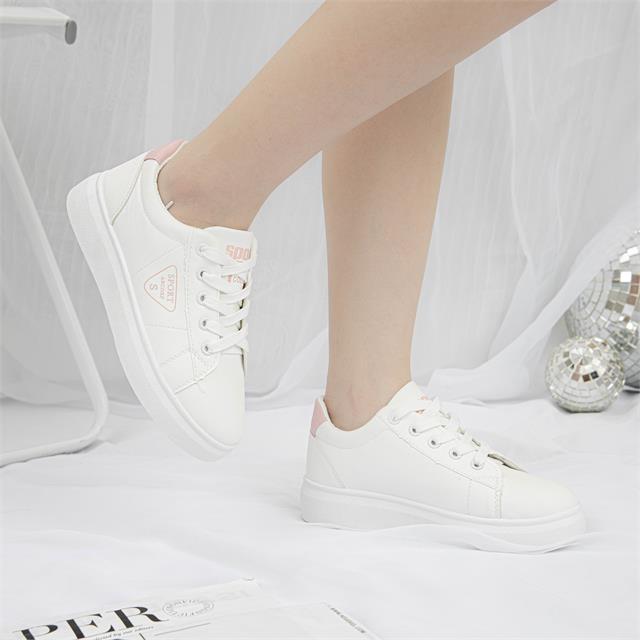 Giày thể thao nữ MWC - 0633 Giày Thể Thao Nữ Phối Màu Thể Thao,Sneaker Da Siêu Êm Chân Đế Bằng 3CM Hot Trend