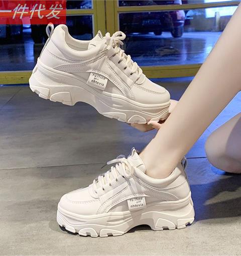 Giày thể thao nữ MWC - 0438 Giày Thể Thao Nữ,Sneaker Da Siêu Êm Chân Đế Độn 4CM Hot Trend