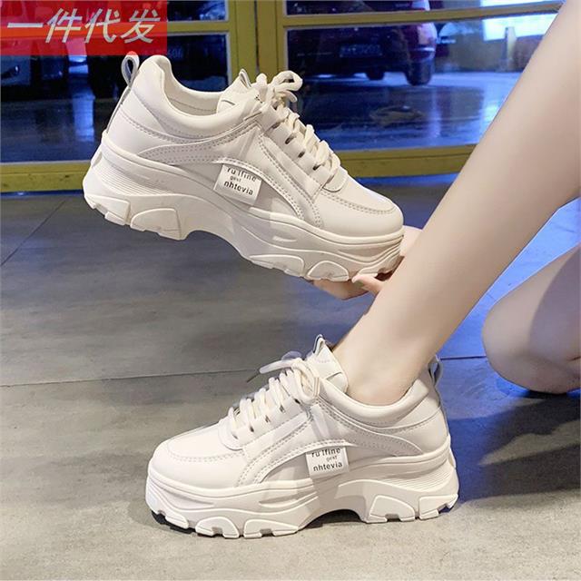 Giày thể thao nữ MWC - 0438 Giày Thể Thao Nữ,Sneaker Da Siêu Êm Chân Đế Độn 4CM Hot Trend
