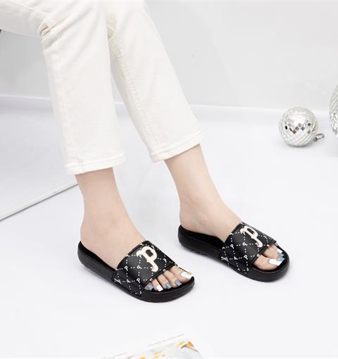 Dép nữ MWC - 8194 Dép Nữ Quai Ngang In Họa Tiết Chữ Siêu Cute Êm Chân Thời Trang Trẻ Trung Thanh Lịch
