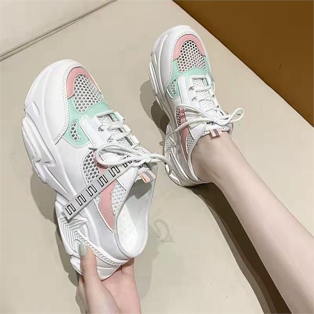 Giày thể thao nữ MWC - 0696 Giày Sục Thể Thao Nữ Phối Màu Siêu Cute,Sneaker Êm Chân Đế Độn 5CM Hot Trend