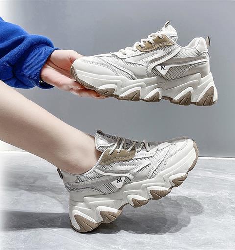 Giày thể thao nữ MWC - 0701 Giày Thể Thao Nữ Phối Màu Thời Trang,Sneaker Da Siêu Êm Chân Đế Độn 4CM Hot Trend