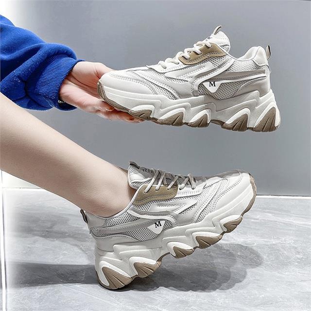 Giày thể thao nữ MWC - 0701 Giày Thể Thao Nữ Phối Màu Thời Trang,Sneaker Da Siêu Êm Chân Đế Độn 4CM Hot Trend