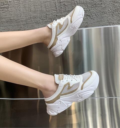 Giày thể thao nữ MWC - 0690 Giày Sục Thể Thao Nữ Phối Sọc Thể Thao,Sneaker Êm Chân Đế Độn 4CM Hot Trend