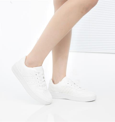 Giày thể thao nữ MWC - 0681 Giày Thể Thao Nữ Phối Sọc Màu Thể Thao,Sneaker Da Siêu Êm Chân Đế Bằng 3CM Hot Trend