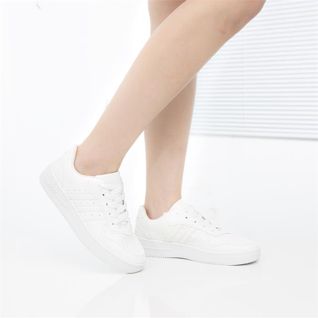 Giày thể thao nữ MWC - 0681 Giày Thể Thao Nữ Phối Sọc Màu Thể Thao,Sneaker Da Siêu Êm Chân Đế Bằng 3CM Hot Trend
