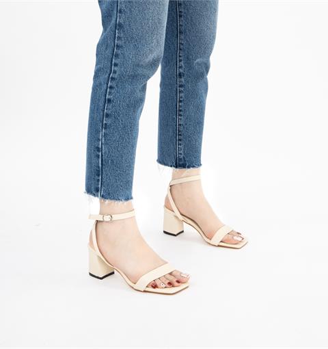  Giày Sandal Cao Gót MWC - 4222 Sandal Cao Gót Quai Ngang Cách Điệu Kết Hợp Quai Hậu Thời Trang 