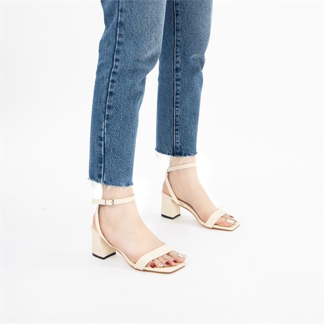  Giày Sandal Cao Gót MWC - 4222 Sandal Cao Gót Quai Ngang Cách Điệu Kết Hợp Quai Hậu Thời Trang 