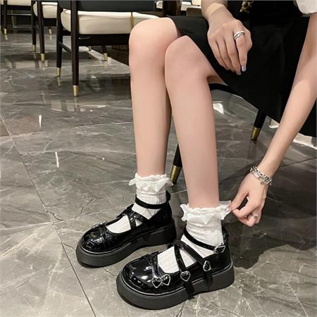 Giày búp bê MWC NUBB- 2272 Búp Bê Da Bóng Đế Bánh Mì Phối Khóa Cách Điệu Kiểu Dáng Nữ Tính Thời Trang