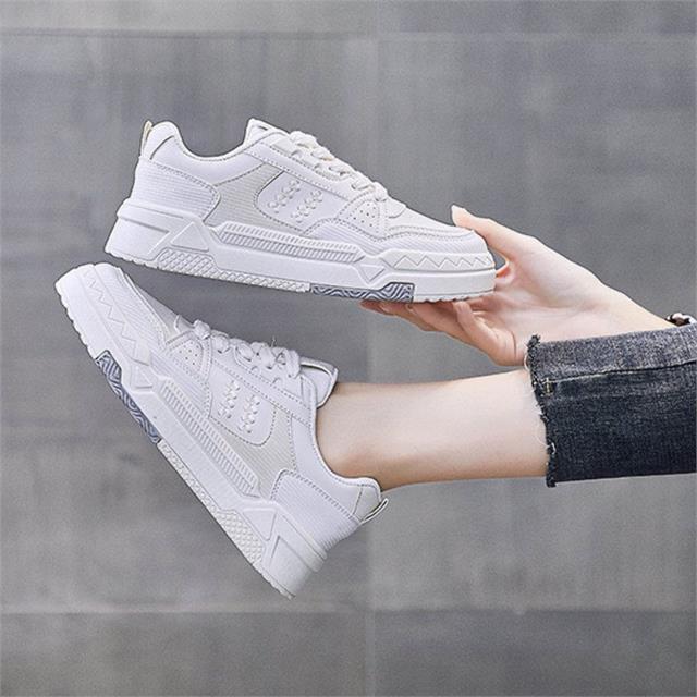  Giày thể thao nữ MWC - 0732 Giày Thể Thao Nữ Phối Màu Thể Thao,Sneaker Da Siêu Êm Chân Đế Bằng 3CM Hot Trend