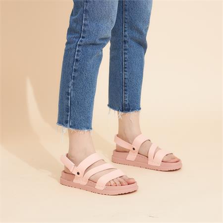 Giày sandal nữ MWC NASD- 2954 Sandal Cao 3cm Siêu Hack Dáng Phối Khóa Lót Dán Với 2 Quai Ngang Chéo Cách Điệu Thời Trang