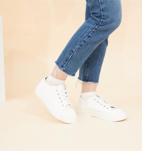 Giày thể thao nữ MWC - 0657 Giày Thể Thao Nữ Đế Bằng Phối Vải,Sneaker Vải Siêu Êm Chân Hot Trend