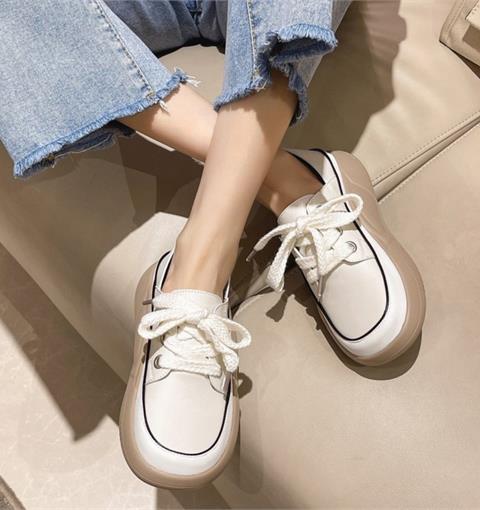 Giày thể thao nữ MWC - 0733 Giày Thể Thao Nữ Phối Màu Năng Động,Sneaker Da Siêu Êm Chân Đế Độn 4CM Hot Trend