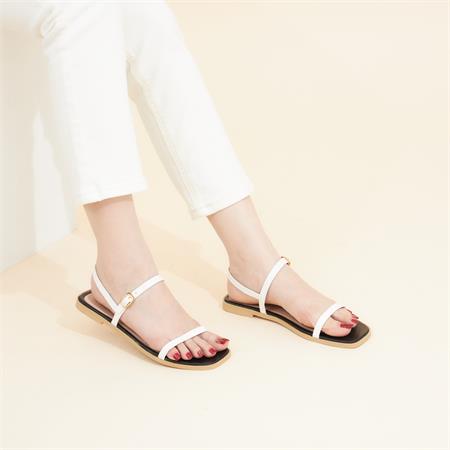  Giày Sandal Nữ MWC - 2898 Giày Sandal Quai Ngang Mảnh Đế Bằng,Giày Sandal Phối Viền Màu Thời Trang Sang Chảnh