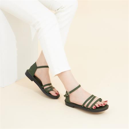 Giày Sandal Nữ MWC - 2585 Sandal Xỏ Ngón Quai Ngang Mảnh Cách Điệu Đế Bệt Phối Khóa Cực Thời Trang