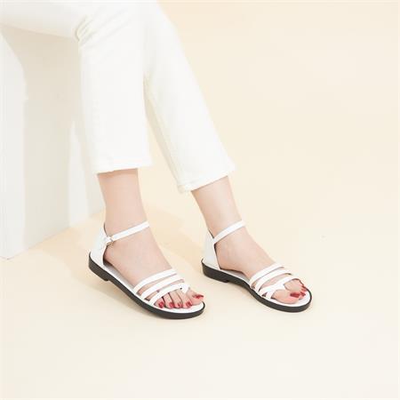 Giày Sandal Nữ MWC - 2585 Sandal Xỏ Ngón Quai Ngang Mảnh Cách Điệu Đế Bệt Phối Khóa Cực Thời Trang