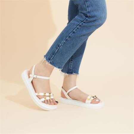 Giày Sandal Nữ MWC - 2916 Sandal Quai Ngang Đính Đinh Sang Chảnh Phối Quai Hậu Thời Trang