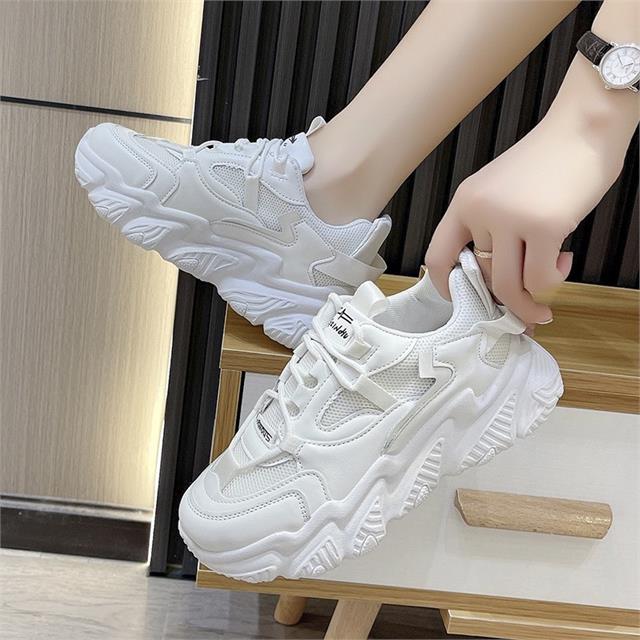 Giày thể thao nữ MWC - 0576 Giày Thể Thao Nữ,Sneaker Da Siêu Êm Chân Đế Độn 4CM Hot Trend