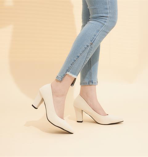Giày cao gót MWC - 4192 Cao Gót Nữ Mũi Nhọn Gót Vuông 7cm Kiểu Dáng Công Sở Thanh Lịch