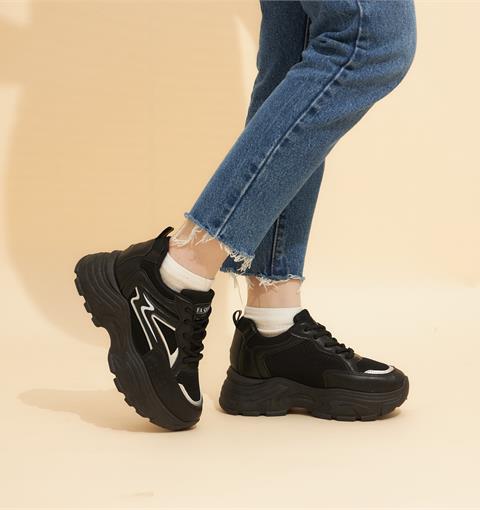 Giày thể thao nữ MWC NUTT - 0741 Giày Sneaker Da Siêu Êm Chân Đế Độn 4CM Hot Trend