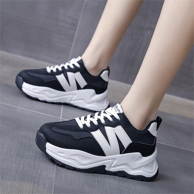 Giày thể thao nữ MWC - 0702 Giày Thể Thao Nữ Phối Màu Siêu Cute,Sneaker Êm Chân Đế Độn 4CM Hot Trend