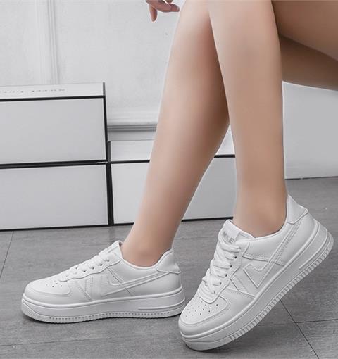 Giày thể thao nữ MWC - 0599 Giày Thể Thao Nữ Phối Sọc Màu Thể Thao,Sneaker Da Siêu Êm Chân Đế Bằng 3CM Hot Trend