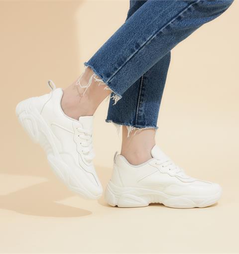 Giày thể thao nữ MWC - 0655 Giày Thể Thao Nữ Siêu Cute,Sneaker Da Siêu Êm Chân Đế Độn 4cm Hot Trend