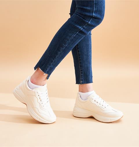 Giày thể thao nữ MWC - 0353 Giày Thể Thao Nữ,Sneaker Da Siêu Êm Chân Đế Độn 4CM Hot Trend