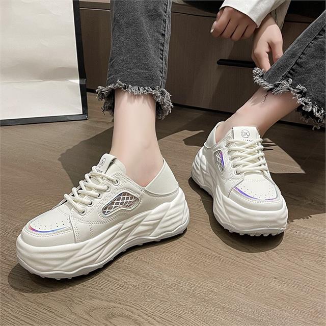 Giày thể thao nữ MWC NUTT- 0799 Giày Thể Thao Nam Cao Cấp Đế Cao, Sneaker Da Cổ Thấp Năng Động Cá Tính