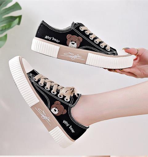 Giày thể thao nữ MWC NUTT- A105  Giày Thể Thao Nữ Phối Họa Tiết Siêu Cute,Sneaker Êm Chân Đế Bằng Hot Trend