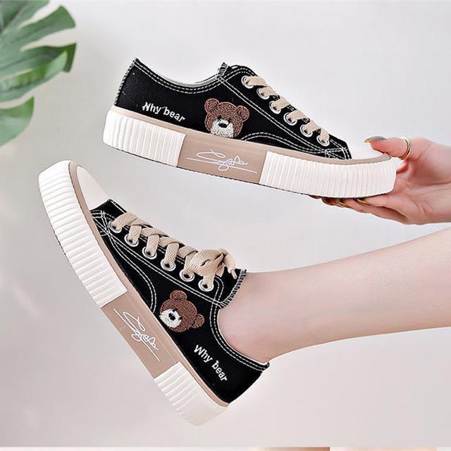 Giày thể thao nữ MWC NUTT- A105  Giày Thể Thao Nữ Phối Họa Tiết Siêu Cute,Sneaker Êm Chân Đế Bằng Hot Trend