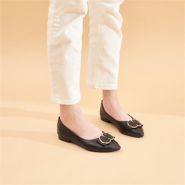 Giày Búp Bê MWC - 2223 Giày Búp Bê Mũi Nhọn Basic Đính Khóa Sang Trọng Thời Trang