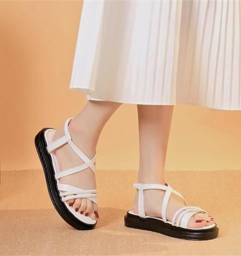  Giày Sandal Nữ MWC - 2926 Sandal  Quai Đan Chéo Cách Điệu Đế Bằng Cao 3cm Cực Thời Trang