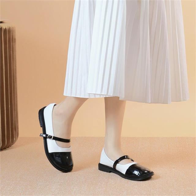 Giày Búp Bê MWC - 2281 Giày Búp Bê Phối Màu Xinh Xắn,Khóa Cách Điệu Thời Trang